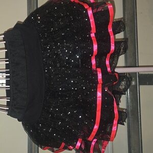Sheer skirt tutu set black and pink S